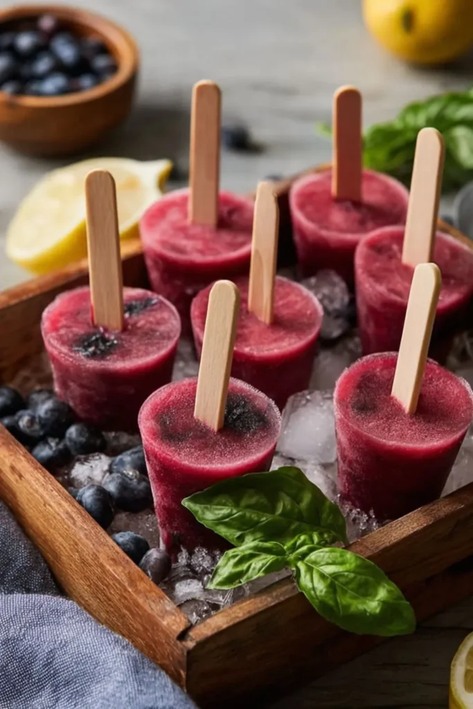 Pioneer Woman Blueberry Basil Lemonade Pops