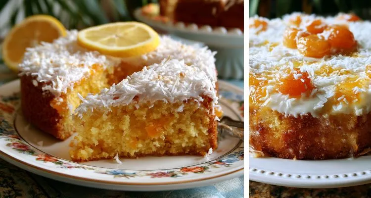 Lemon Coconut Apricot Cake Recipe 