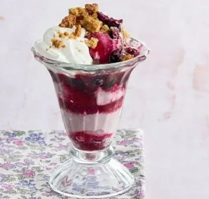 Pioneer Woman Blueberry Crumble Sundaes
