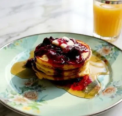 Pioneer Woman Cornmeal Pancakes with Blackberry Syrup
