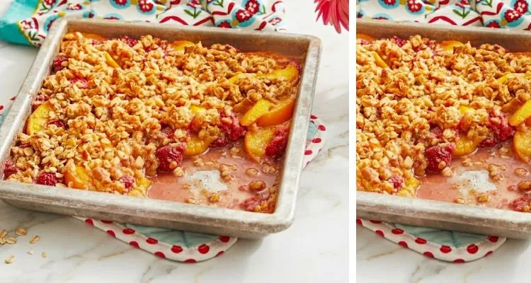 Pioneer Woman Peach-Raspberry Crisp