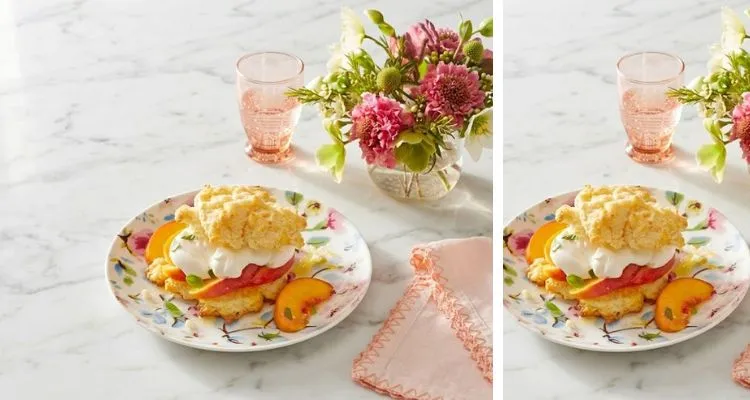 Pioneer Woman Peaches and Cream Shortcake with Basil