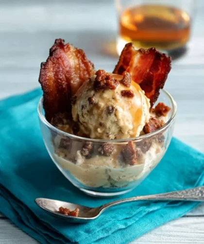 Pioneer Woman Whiskey-Maple Sundaes With Bacon