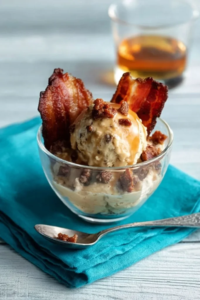 Pioneer Woman Whiskey-Maple Sundaes With Bacon